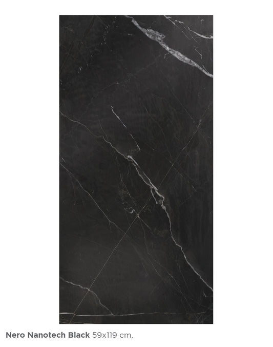 LOSETA NERO NANOTECH BLACK 59X119 1.40 M2/CJ (NK1NN-BL) INTERCASA