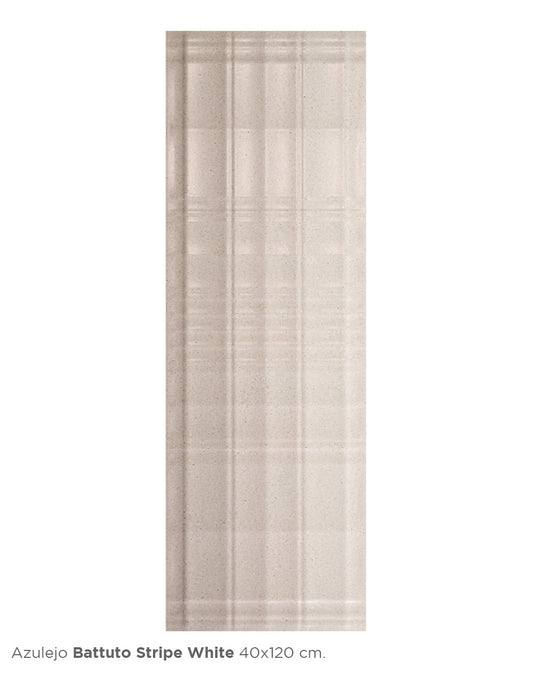 AZULEJO BATTUTO STRIPE WHITE 40X120 1.44 M2/CJ (NK2BS-WT) INTERCASA