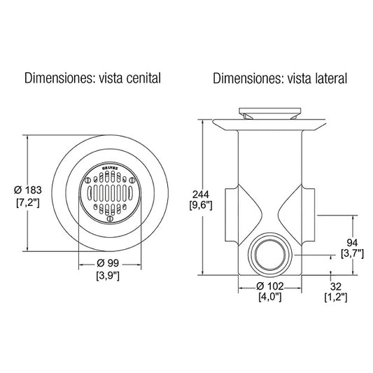 COLADERA DE TRES BOCAS REJ/REDONDA ALTA 25CM (28) HELVEX