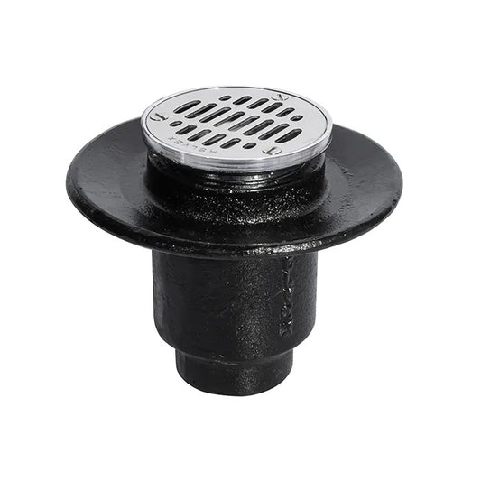 COLADERA REDONDA DE REJILLA CON BOCA VERTICAL ALTURA DE 5.3".(22V) HELVEX