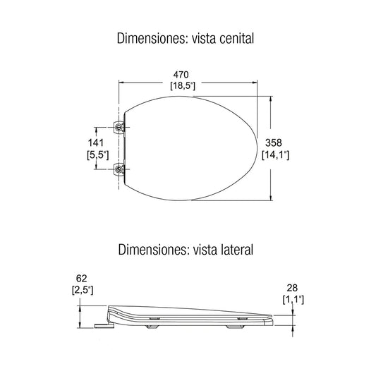 ASIENTO PLUS CON TAPA BCO CIERRE LENTO (AT-1) SANIVEX