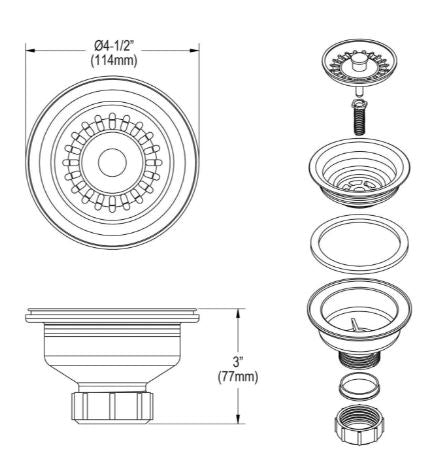 CONTRACANASTA PARA TARJA POLIETILENO COLOR BK-NEGRO (LKQS35BK) ELKAY