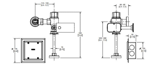 FLUXOMETRO DE CENSOR ELC (FC-185-19) HELVEX