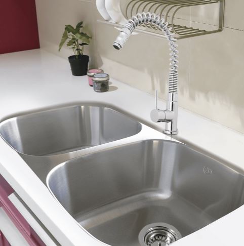 FREGADERO ALESSIA DOS TINAS SUBM. 81.5X45.6 CM (A32189A) C/18 NO INC CONTRAS EB TECNICA