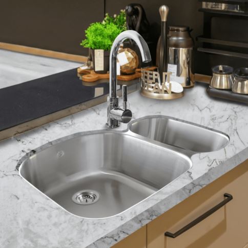 FREGADERO DOBLE TINA ALESSIA SUBMONTAR (tina pequeña derecha) (A31209BRCO) EB TECNICA