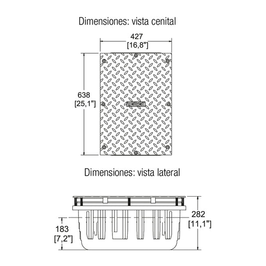 INTERCEPTOR PARA GRASAS Y TAPA DE ACERO (IG-20-PTM)HELVEX
