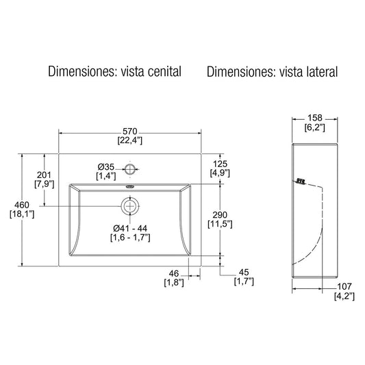 LAV. FUTURA 1 BLANCO (LVFUTURA1BLA) SANIVEX
