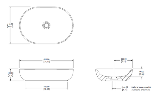 LAVABO SOBREPONER SREB NARI B ( LV NARI) SANIVEX