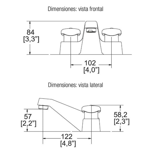 MEZCL. LAV 4" CR (MI-01-S/C)HELVEX