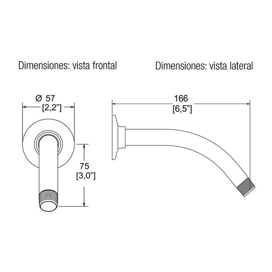 BRAZO Y CHAP. CROMO (TR-011) HELVEX