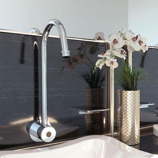 LLAVE DE LAVABO ELECTRONICA DE SENSOR DE BATERIAS A PARED (TV-203) HELVEX