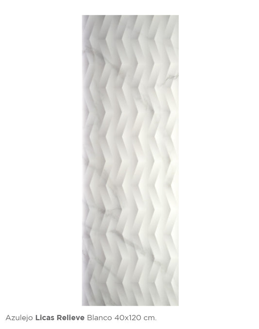 AZULEJO LICAS RELIEVE BLANCO 40X120 1.44 M2/CJA (PS2LR-BL) INTERCASA