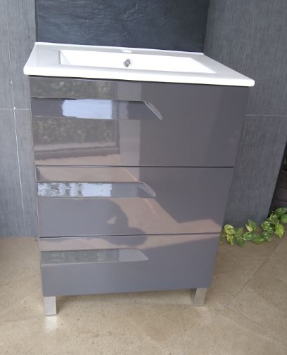 GABINETE MOD. VITALE 60 COLOR LACADO BR GRIS C/PATAS LAV/ORBIS (90273) ESBAÑO