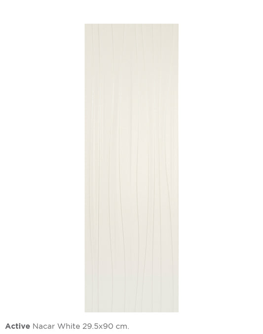 AZULEJO ACTIVE WHITE 29.5X90 1.06 M2 (NK2AV-WT) INTERCASA
