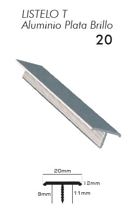 LISTELO ALIMINIO (LAT20PB) PLASITRIM