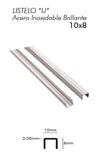 LISTELO U ACERO INOXIDABLE BRILLO (LAIU10X8B)PLASTITRIM