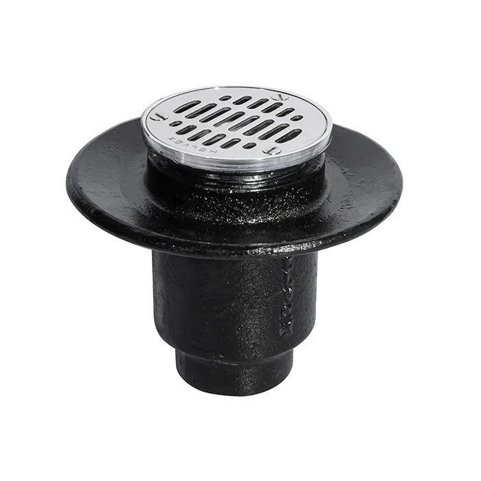 COLADERA REDONDA DE REJILLA CON BOCA VERTICAL ALTURA DE 5.3".(22V) HELVEX