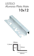 LISTELO DE ALUMINIO PLATA MATE (LA10X12PM  2.5MT)PLASTRITRIM