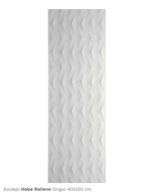 AZULEJO HEBE RELIEVE GRIGIO 40X120 1.44 M2/CJA (PS2HR-GR) INTERCASA