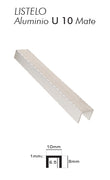 LISTELO ALUMINIO U 10 MATE (LAU10PM)PLASTITRIM