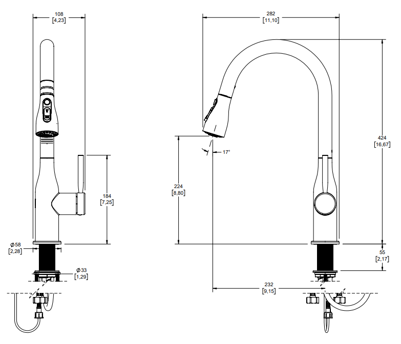 MONOMANDO PARA FREGADERO DE SENSOR PRÁCTIKA ÉBANO (E-315-EB) HELVEX