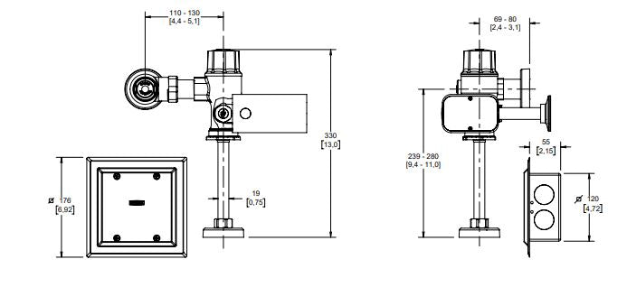 FLUXOMETRO DE CENSOR ELC (FC-185-19) HELVEX
