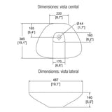 LAVABO CLAP DE SOBREPONER SIN REBOSADERO (LV CLAP) SANIVEX