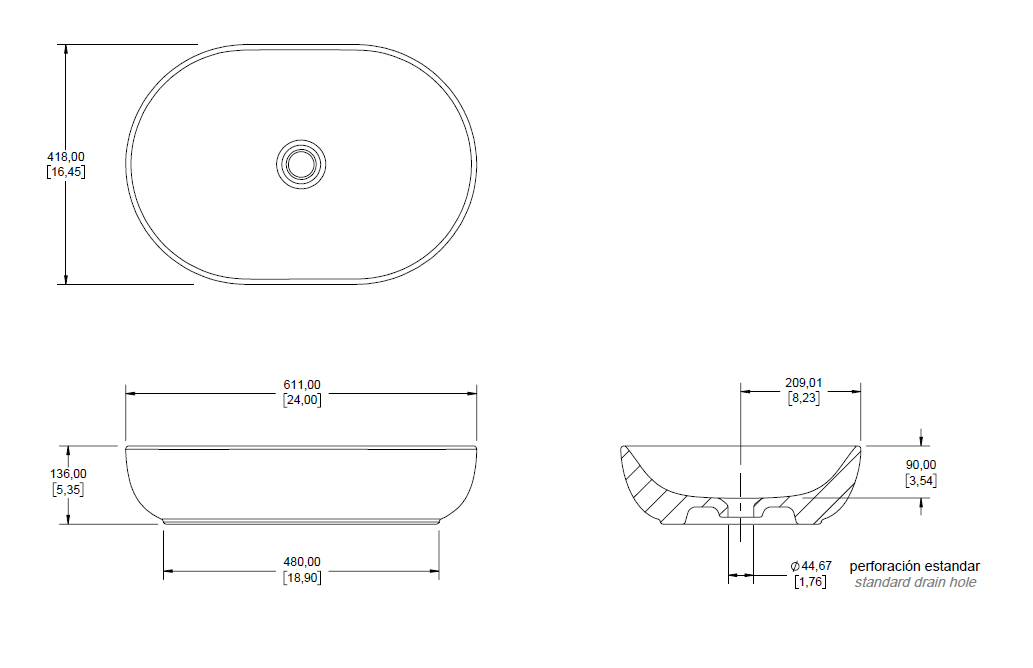 LAVABO SOBREPONER SREB NARI B ( LV NARI) SANIVEX
