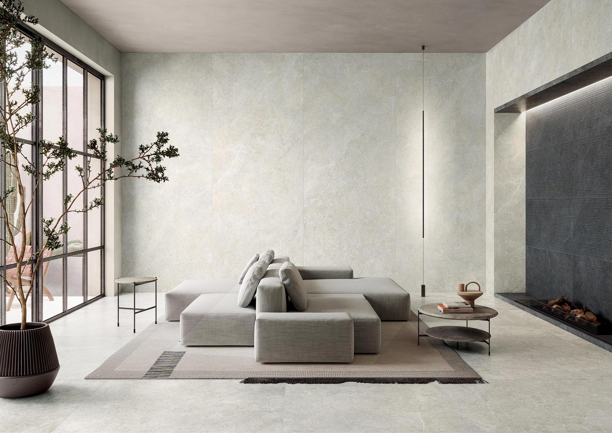 LOSETA PORCELANICA LIMESTONE WHITE MT 80X160 2.56/CAJA (IG1LM-WT)  INTERCASA