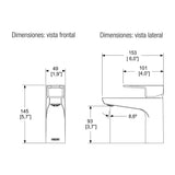 MONOMANDO DE LAVABO SIN CONTRA, PIAZZA CR (PIA-100) HELVEX