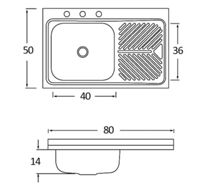 TARJA DE SOBREPONER 80X50 ESCU/DER CALESSA (CACM-102) EB TEC