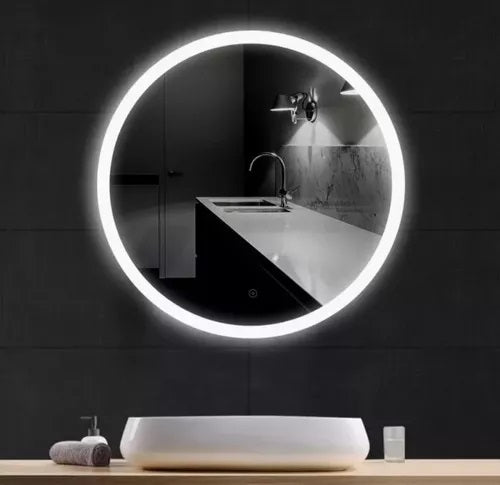 ESPEJO CIRCULAR 60CM CON LUZ EN TODO EL CONTORNO (F-108) CLARO ESPEJO