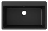 TARJA DE CUARZO COLOR BKO-NEGRO 83.8X53 CM PROF 24CM EMPOTRAR (ELGR13322BK0) ELAY