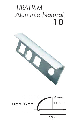 TIRATRIM ALUMINIO PLATA MATE (TAN10) PLASTITRIM