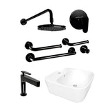 PAQUETE OBSIDIANA-CLASICA-CENTURY-PREMIER-TUBULAR NEGRO BR  8 PZAS CROMO (OB-SANTORINI1) HELVEX