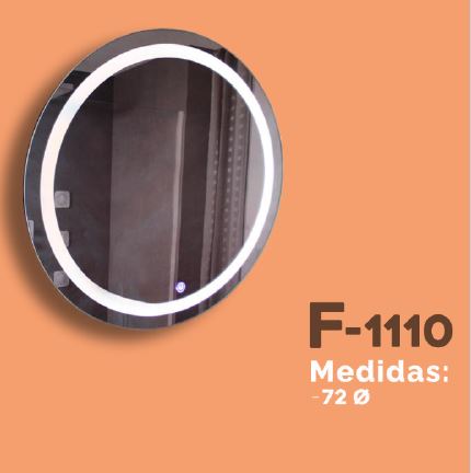 ESPEJO CIRCULAR LUZ LED 72 CM DIAMETRO (F-1110) CLARO ESPEJO