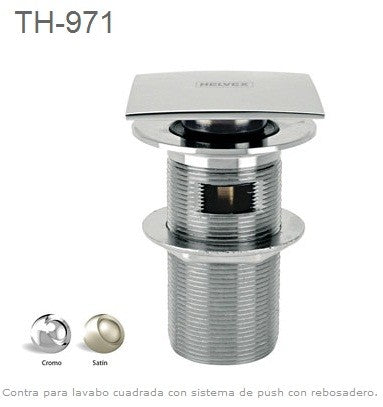 PUSH LAVABO CUADRADO CREB (TH-971) HELVEX