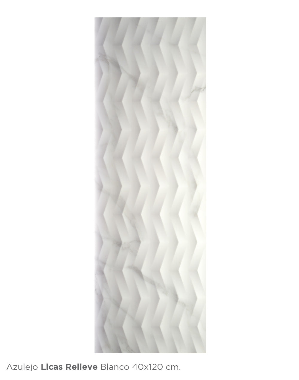 Azulejo LICAS RELIEVE BLANCO 40X120 1.44 M2/CJA (PS2LR-BK) INTERCASA